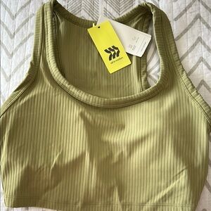 All in Motion Olive Green Ribbed Crop Top